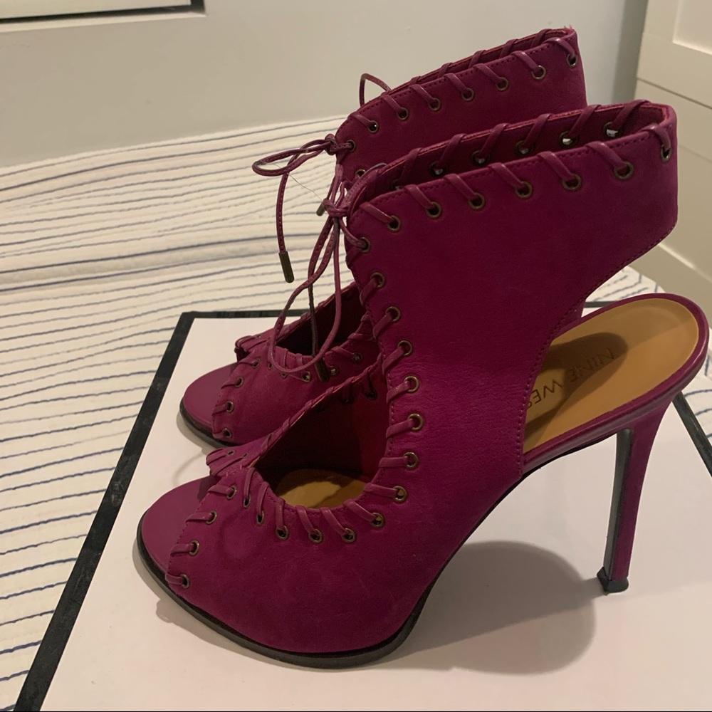 Purple heels sandals